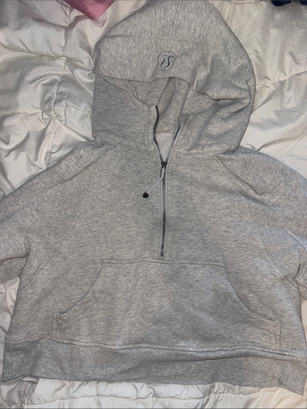 lululemon athletica Light Gray Half-Zip Hoodie